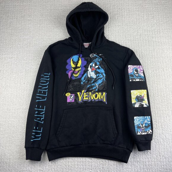 Limited Edition Marvel Hoodie Men’s M Black Venom Comic Graphic Sweatshirt Read* - Picture 1 of 16